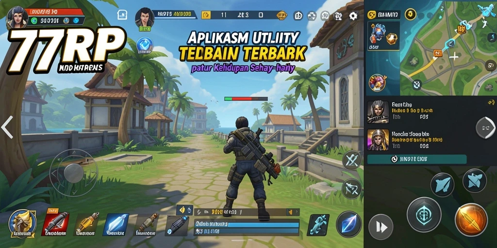 Tampilan utama 77RP dengan fitur utility yang membantu pengguna sehari-hari.