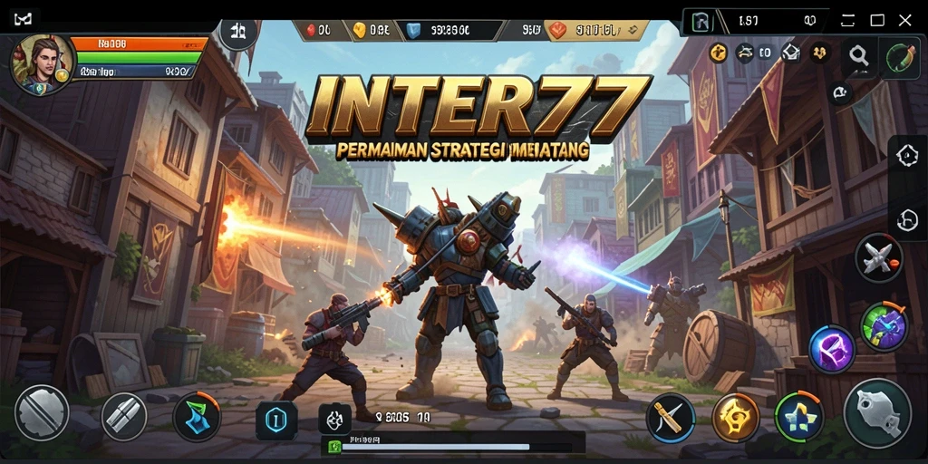 Screenshot INTER77 menampilkan aksi intens dengan elemen strategi SLG.