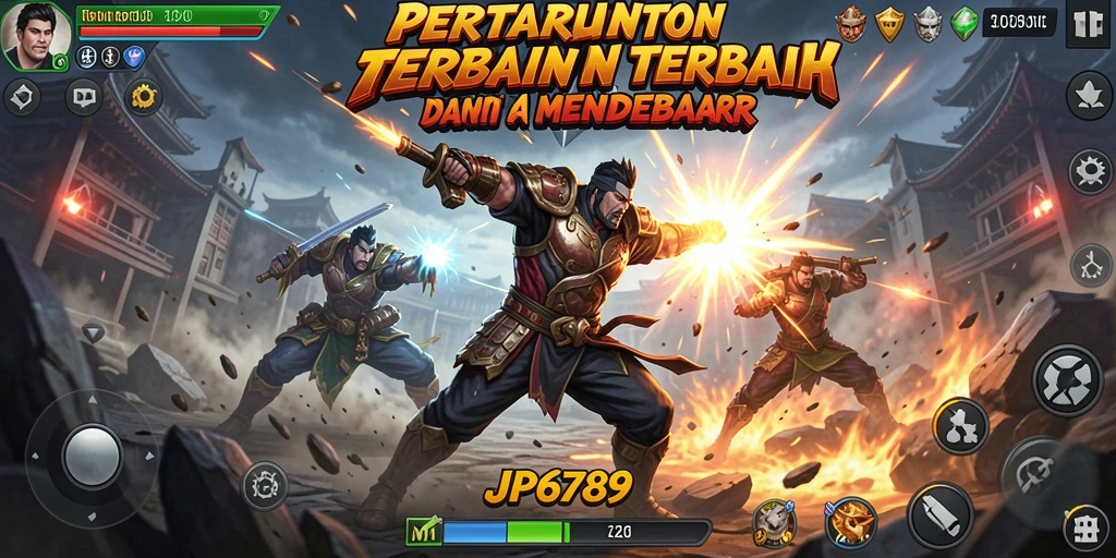 Screenshot menampilkan aksi pertarungan mendebarkan di JP6789.