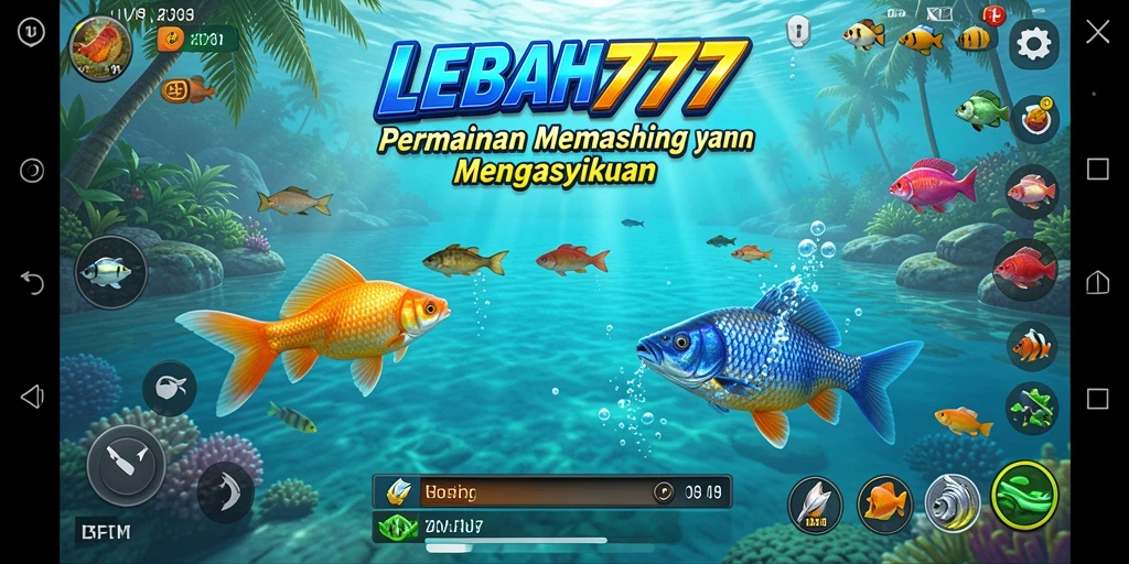 Gameplay seru LEBAH777 saat memancing di laut.