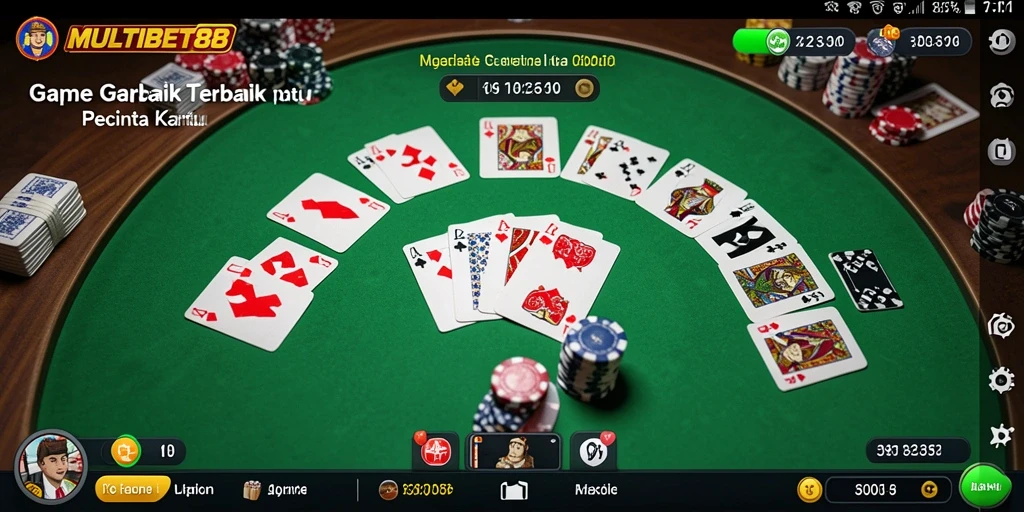 Screenshot gameplay MULTIBET88 dengan suasana permainan Gaple yang seru.