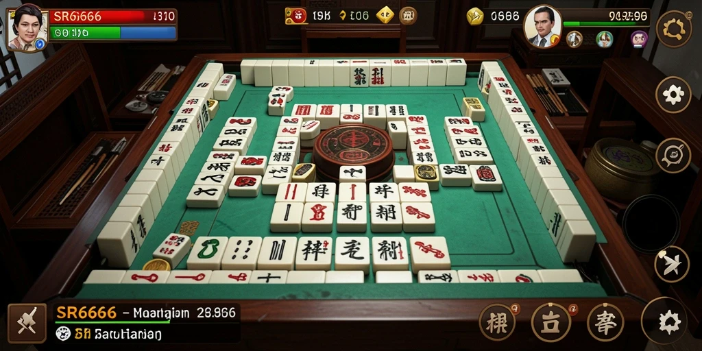 Tampilan gameplay Mahjong yang menegangkan dan interaktif di SR6666.