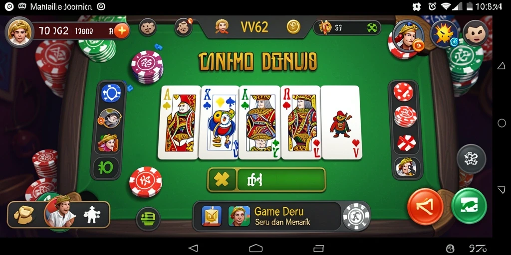 Screenshot gameplay VV62 menampilkan serunya permainan Domino.