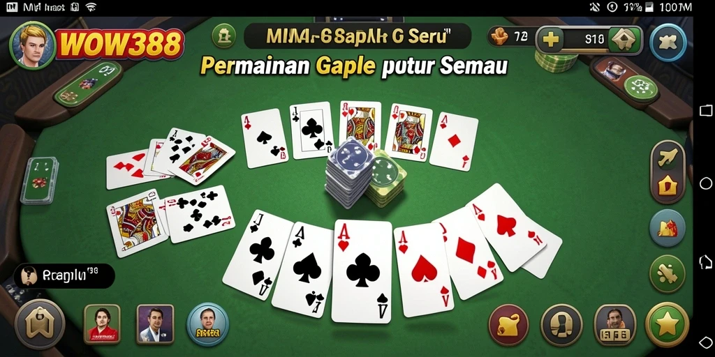 Screenshot gameplay WOW388 menampilkan keseruan bermain Gaple.